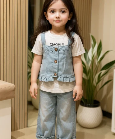 Denim Ruffle Co-ord Set